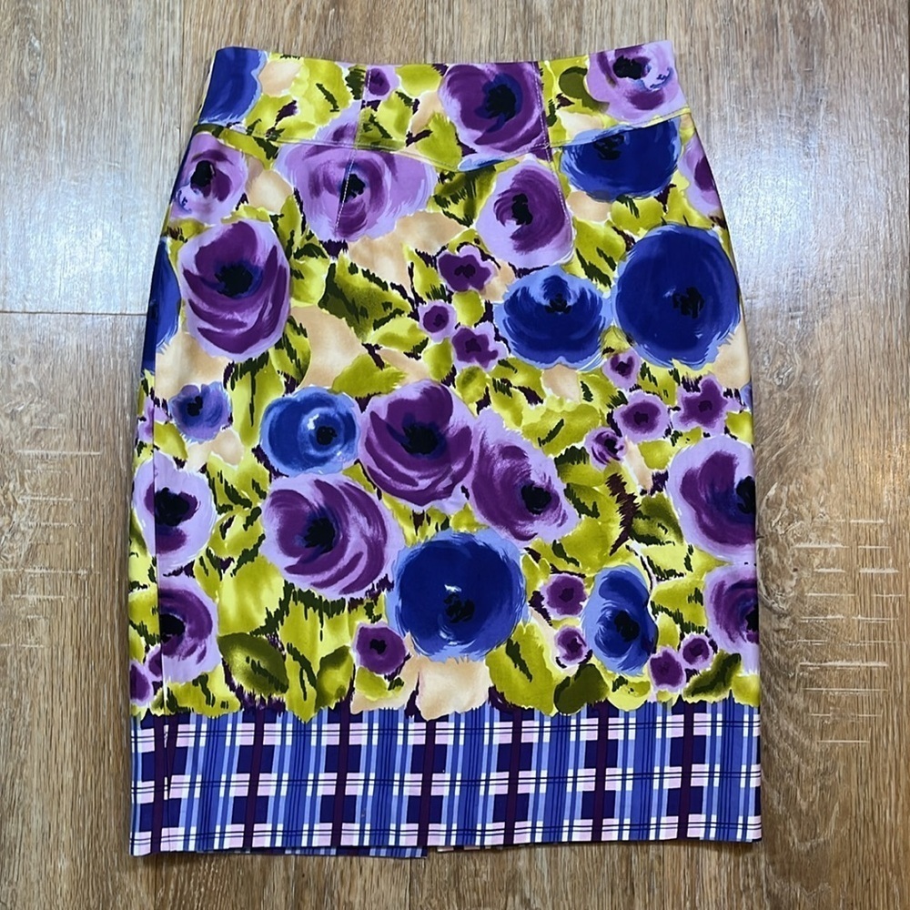 Anthropologie Yoana Baraschi Happenstance Pencil Skirt Size 4 Floral Lined EUC